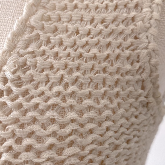 Fang women’s crochet boho open vest with fringe beige color size S - Picture 5 of 12